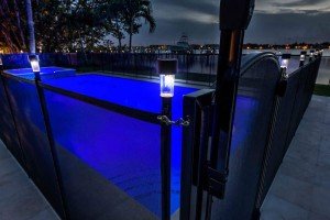 Swimming Pool Fence With Solar Lights