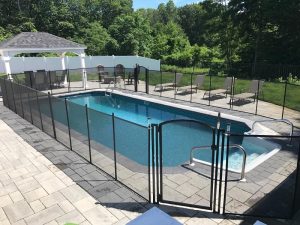 100ft black removable mesh pool fence Bedford Hills, NY