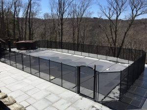 105ft black pool fence installed Bridgewater, CT