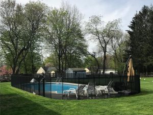 removable mesh pool fence installation Rye, NY